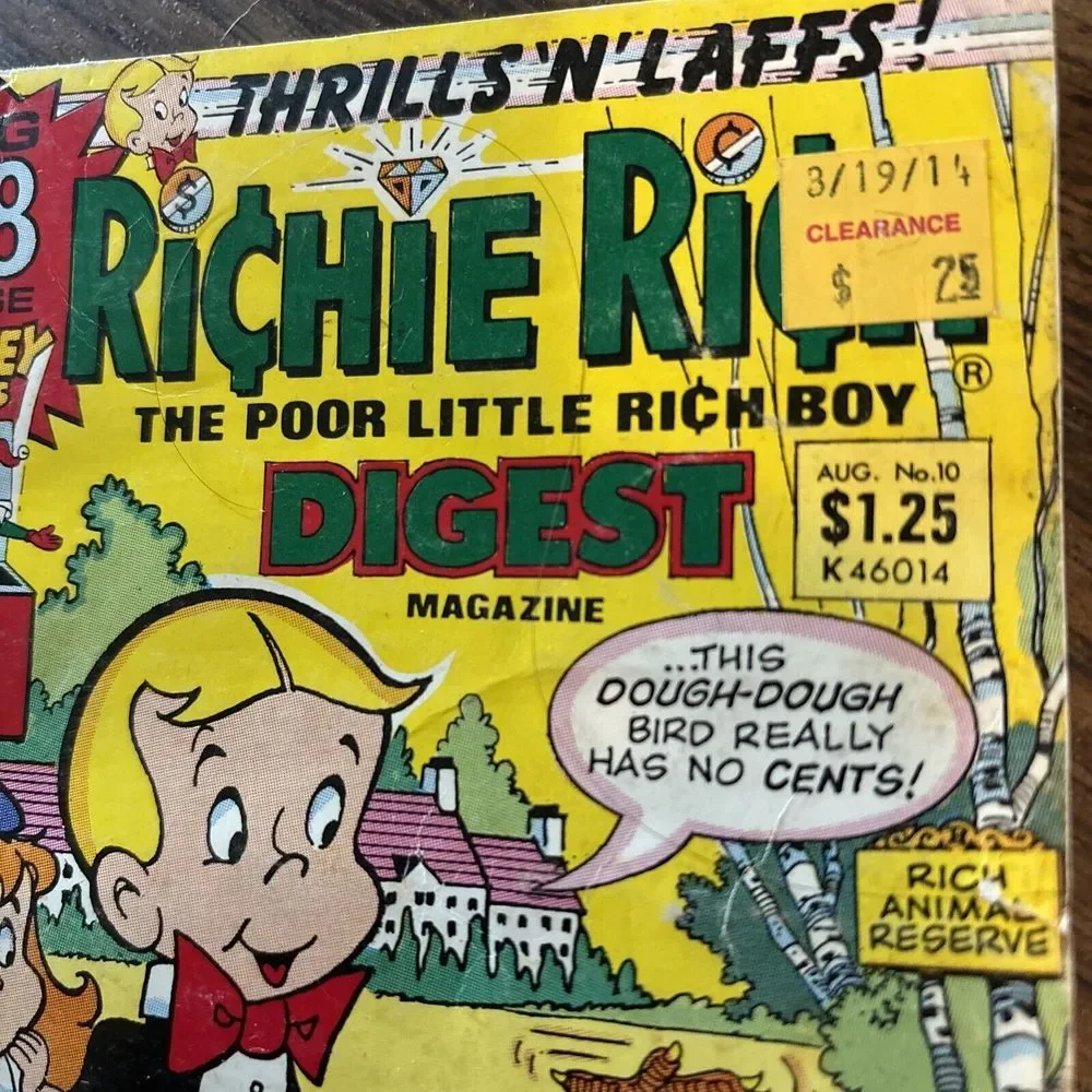 RICHIE RICH THRILLS 'N'‎ LAFFS The Poor Little Rich Boy HARVEY COMIC  Aug No. 10
